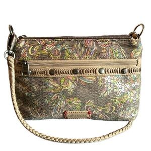 Sakroots Campus Mini Crossbody Artist Circle Peace Bird Print with Sequins